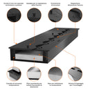 Bruciatore a Bioetanolo da Incasso 120x20x7,5 cm Black Burner 1200 Nero