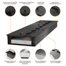 Bruciatore a Bioetanolo da Incasso 120x20x7,5 cm Black Burner 1200 Nero