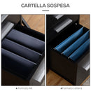 Cassettiera Portadocumenti 39,2x40x65,4 cm Cassetti con Chiavi di Sicurezza e 5 Ruote in MDF Nero  