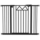 Cancelletto per Cani 74-100x76 cm 4 Viti Regolabili e Nastro Adesivo in Metallo e Plastica Nero      