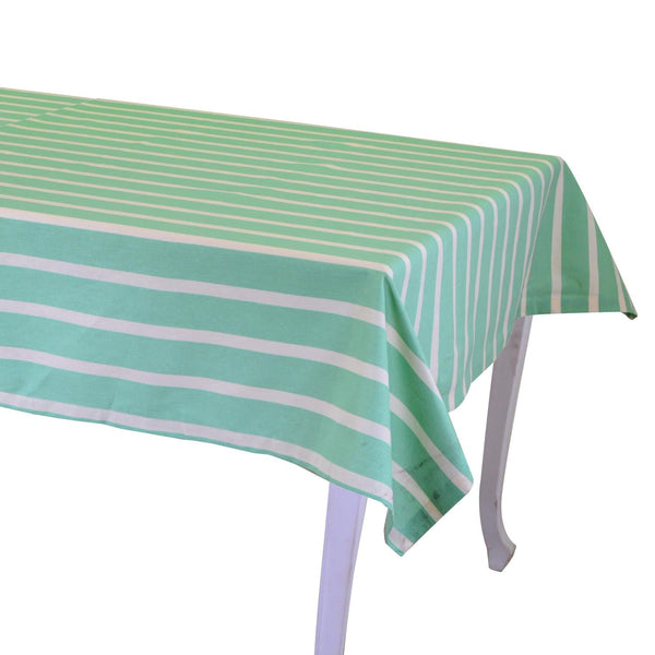 sconto Tovaglia Rettangolare 140x240 cm in Cotone 180 GSM Pop Righe Verde Acqua