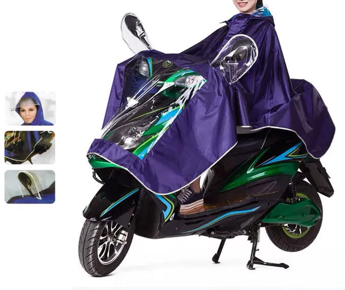 Mantellina impermeabile unisex per scooter moto catarifrangente universale Blu