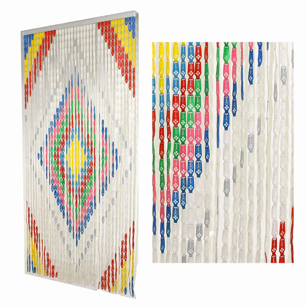 Fadenvorhang für Fliegengitter 140 x 240 cm aus Multicolor Rhombus Plastic prezzo
