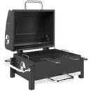 Barbecue a Carbonella BBQ Portatile con Termometro e Raccogli Cenere in Metallo e Acciaio Nero      
