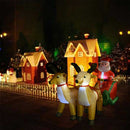 Gonfiabile Babbo Natale su Slitta con Renne 240x140x100 cm con 6 LED Autogonfiabile da Esterno in Poliestere      
