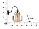 Lampada da Muro Iron Class 21x30x32 cm in Ferro e Vetro Oro e Nero