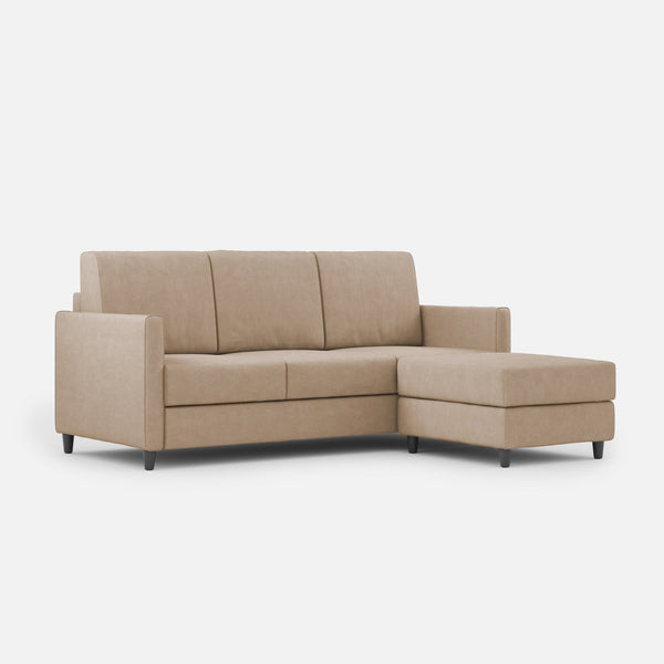 prezzo Divano 3 Posti con Pouf 198x155x85 cm Karay in Tessuto Beige