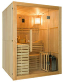 Sauna Finlandese ad Infrarossi 4 Posti 150x150 cm H200 in Legno di Abete Sense 4
