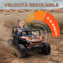 Macchina Elettrica per Bambini UTV 12V con Cintura Telecomando Sospensioni USB 3-6 km/h Marrone      