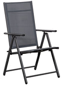 Set 2 Sedie Pieghevoli da Giardino 57x67x107 cm in Metallo e Textilene Grigio