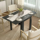 Tavolo da Pranzo Allungabile per 4-6 Persone 70-140x80x77,5 cm in Legno e Acciaio  Nero      