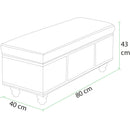 Cassapanca Contenitore Ecopelle Divano Panca Pouf Contenitore 80x43 cm Mostarda