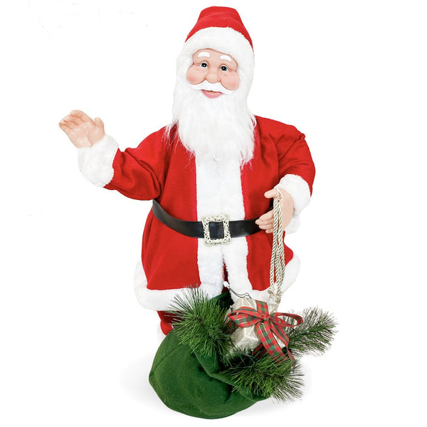 online Weihnachtsmannpuppe H80 cm mit Geräuschen und Bewegung Rot