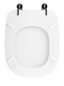 Copriwater Universale 35,5x43,3 cm in MDF Cerniere in Metallo Cromato Tesi Bianco Lucido