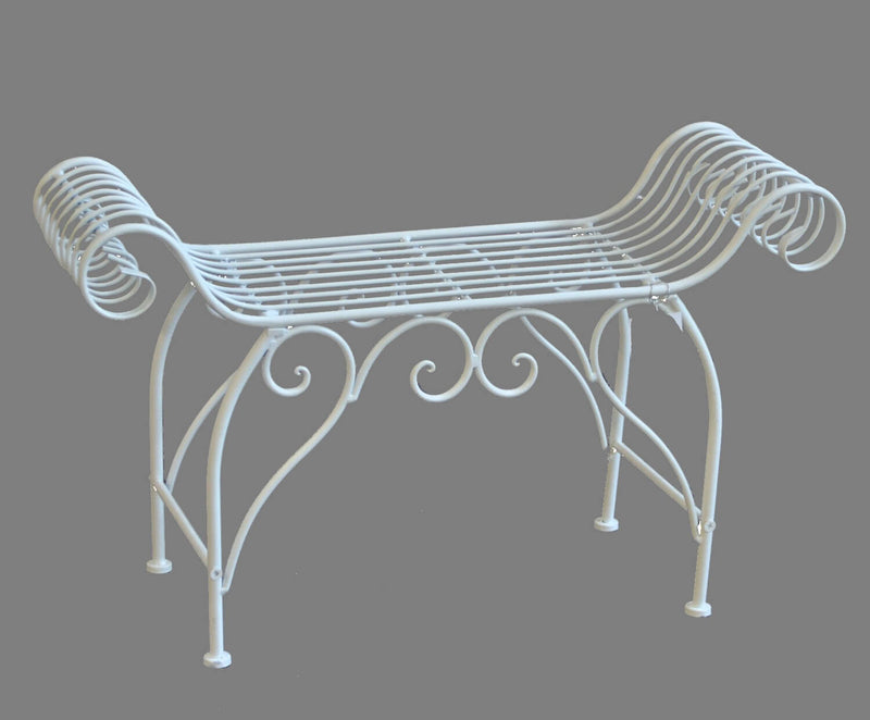 Panca da Giardino in Ferro 91,5x31,5H53cm Viareggio Bianca