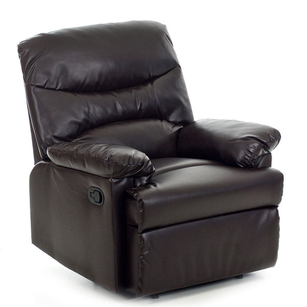 Manuell verstellbarer Relax-Sessel mit Bezug aus braunem Diana-Leder sconto