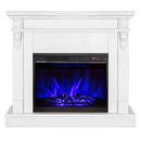 Camino Elettrico da Pavimento 90x100x30 cm Effetto Fiamma 1500W Solomon & Lorance Bianco