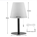 Lampada da Tavolo Ø16,5x30 cm con Luce RGB Senza Fili Ricaricabile Portatile per Interni ed Esterni Bianco e Nero