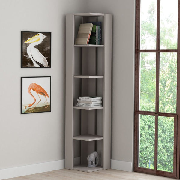 sconto Libreria Angolare 34x34x161 cm in MDF Nati Light Mocha