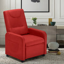 Poltrona Relax Reclinabile Manuale 62x71x100 cm in Tessuto Rosso