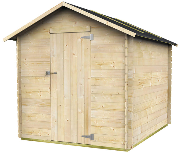 online Gartenbox für Werkzeuge 178 x 218 cm mit einer Blindtür aus Naturholz