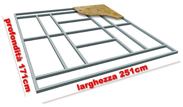 Bodenträger für Blechhaus 251x171 cm Boden L sconto