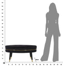 Puff Paris xxl Nero/Oro Ø90x46 cm in Legno e Spugna Nero e Oro
