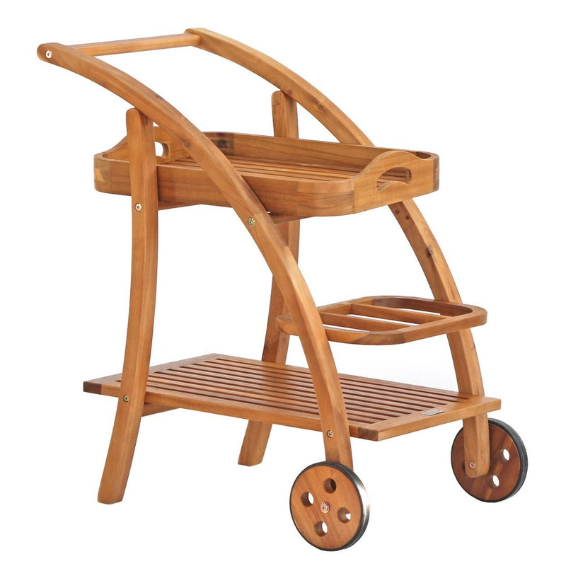 Carrello da cucina portavivande con vassoio 47,5x72xH79 cm in legno Tristan