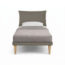 Letto Singolo con Rete Rivestita Similpelle Cappuccino Tessis Testata Soft Varie Misure