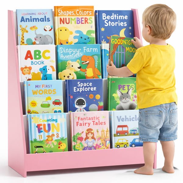 Libreria Montessoriana per Bambini 80x30x88 cm Scaffale in Legno Rosa prezzo