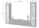 Parete Attrezzata Soggiorno 260x30x180 cm Maruska n°12 Grigio Antracite Opaco