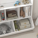 Mobile Portagiochi per Bambini a 3 Livelli con 5 Scomparti 91,5x43x79 cm in Legno Bianco