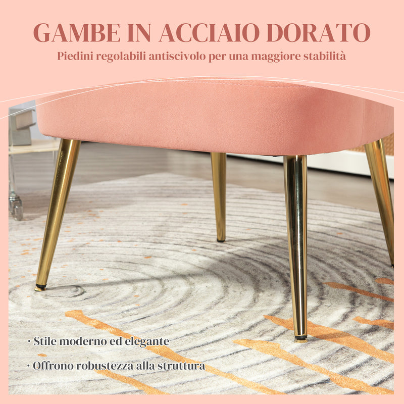 Poltrona da Salotto Imbottita a Conchiglia Stile Art Decò in Velluto Rosa 