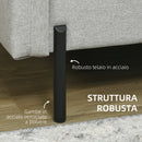 Divano 2 Posti 143x73x77 cm in Tessuto Effetto Lino Grigio