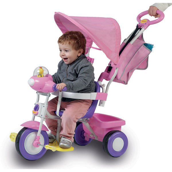 online Push-Dreirad-Motorrad für Kinder mit Pedalen Kid Smile Baby Plus Pink