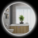 Specchio Bagno Rotondo Ø70 cm con Luci LED  3 Tonalità Interruttori Touch e Design Antiappannamento    