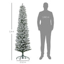 Albero di Natale Artificiale Innevato 180 cm 329 Rami e Luci LED Bianco Caldo Verde 