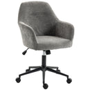 Sedia da Ufficio Girevole 57x57x83-93 cm Regolabile in Altezza con Funzione Oscillante in Ciniglia Grigio      