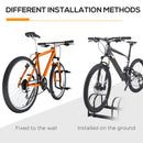 Rastrelliera Porta Biciclette 6 Posti 179x33x27 cm in Acciaio Nero