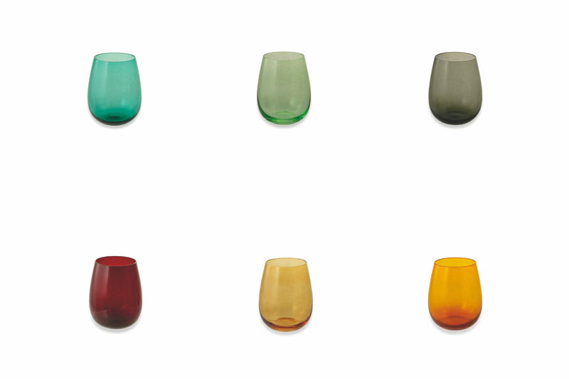 Set 6 Bicchieri Acqua in Vetro 428 ml Villa d'Este Home Tivoli Happy Hour New