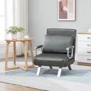 Poltrona Letto Trasformabile con Rivestimento in Microfibra Grigio Scuro 