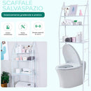 Scaffale Multifunzione per Bagno 165x25x47 cm Rack Mensole Salvaspazio