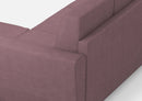 Divano 2 Posti con Pouf 172x145x85 cm Yasel in Tessuto Prugna