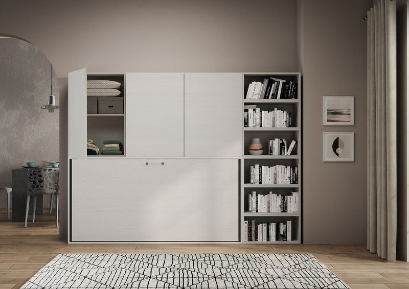 Letto Singolo a Scomparsa Composizione G Kando H194,4 Bianco Frassino 