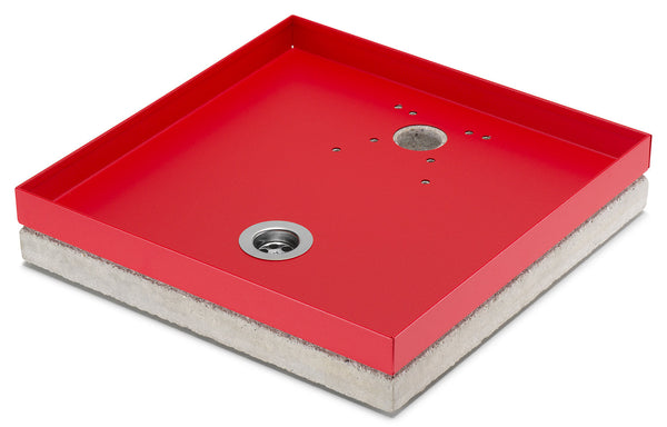 prezzo Base Portaciottolo per Fontane 40x40x8 cm in Metallo con Base in Cemento Belfer 42/BSE/10 Rosso