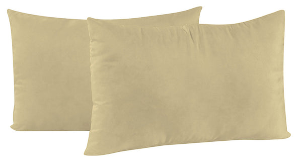Paar Kissenbezüge 52x82 cm aus cremefarbener einfarbiger Mikrofaser sconto