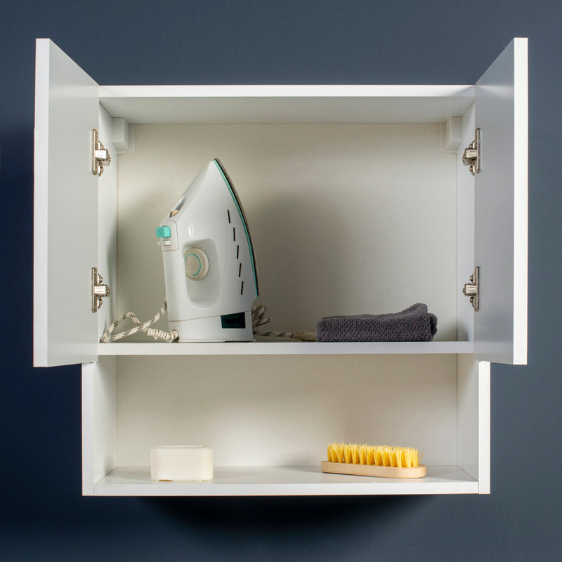 Pensile Bagno Lavanderia con 2 Ante e Vano a Giorno 57,5x27x58 cm in Nobilitato Olmo Scuro