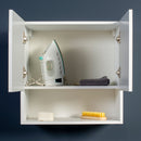 Pensile Bagno Lavanderia con 2 Ante e Vano a Giorno 57,5x27x58 cm in Nobilitato Bianco Opaco 
