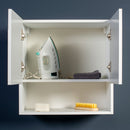 Pensile Bagno Lavanderia con 2 Ante e Vano a Giorno 57,5x27x58 cm in Nobilitato Bianco Opaco 