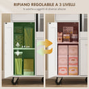Mobile per Microonde 80x40x88,7 cm con Cassetto 2 Armadietti Ripiano Aperto e Piano Regolabile in Legno Bianco      